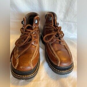 Boys Hush Puppies Brown Leather sz 2M Work Boots